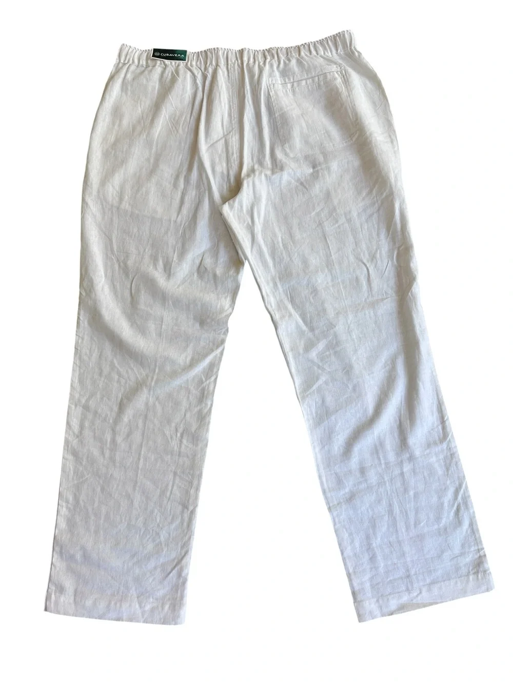 Cubavera Linen Blend White Drawstring Beach Pants XL NWT Relaxed Resort Vacation